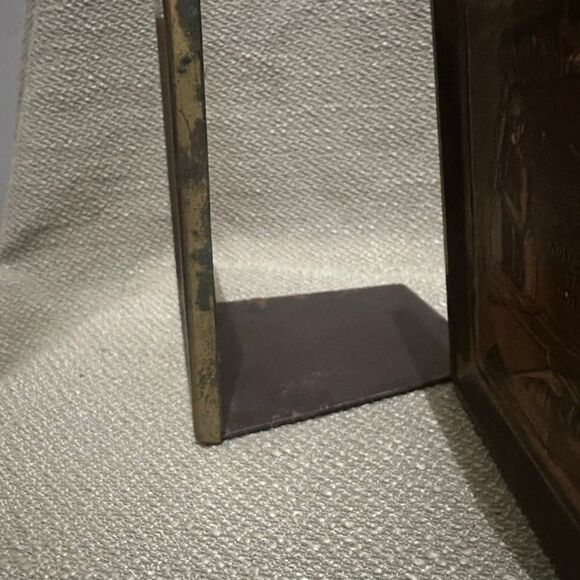 Vintage Bronze Front The Whaleman Statue Heavy Bookend Set Decor - Picture 6 of 12